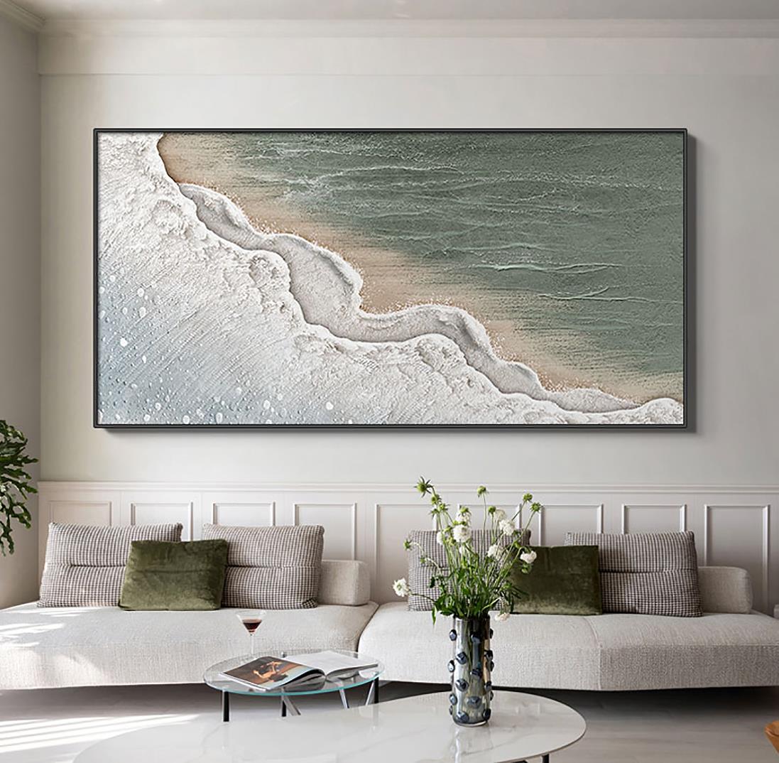 波砂 18 ビーチアート壁装飾海岸油絵